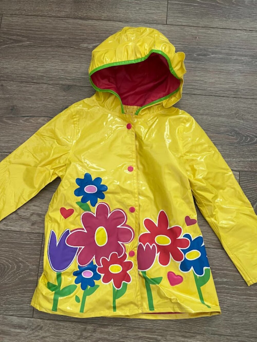 Wippette Kids Yellow Flower Raincoat Size 4